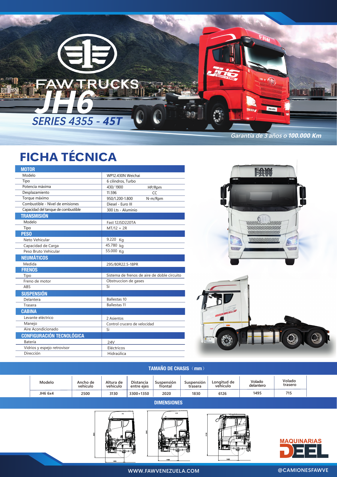 Ficha Técnica Oficial FAW TRUCKS JH6